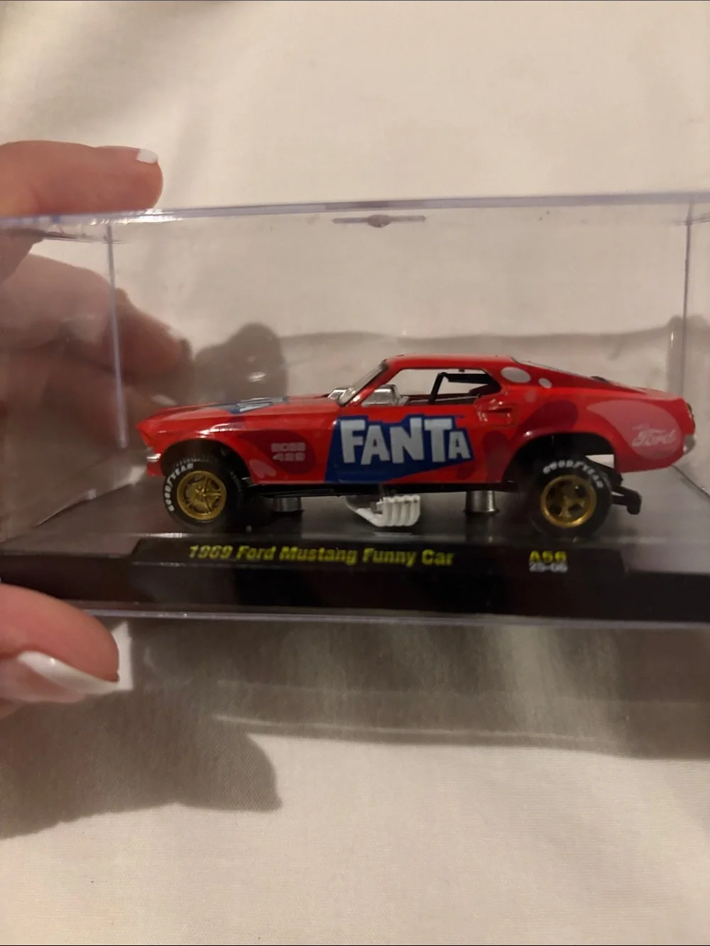 Red Fanta-Branded 1969 Ford Mustang Funny Car Toy - Collector Die-Cast